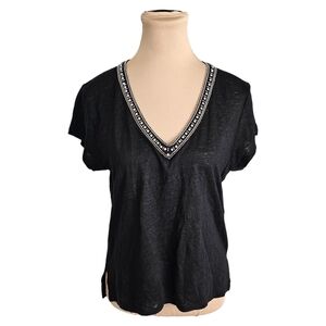 Generation Love Bejeweled Black Short Sleeve Tee Sz S